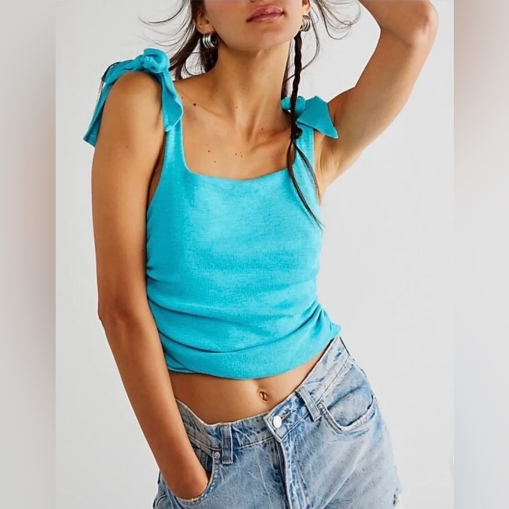 Free People Women's Aqua Fur
Sleeveless Boulevard Tank